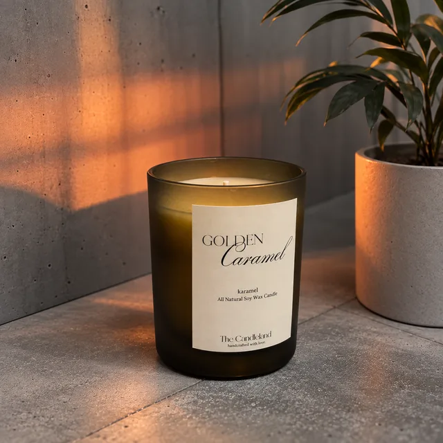 Golden Caramel Buzlu Bardak Mum 3