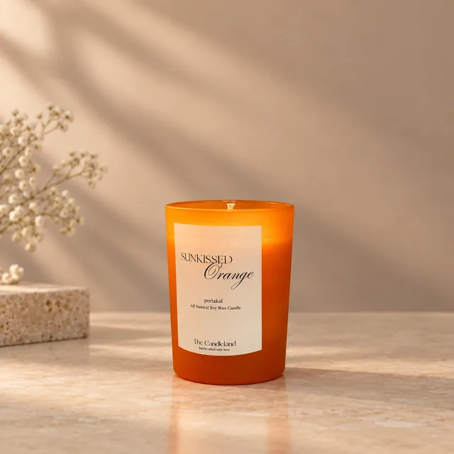 Sunkissed Orange Buzlu Bardak Mum 3