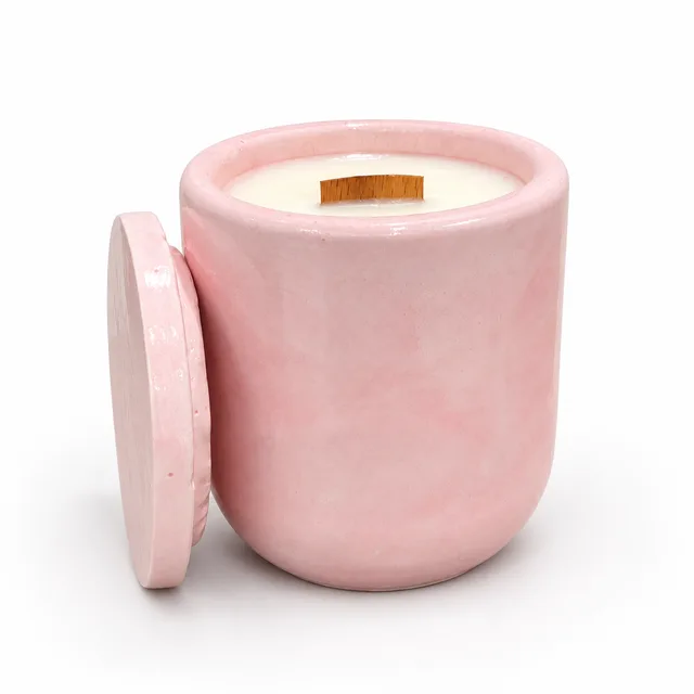 Büyük Pembe Beton Mum